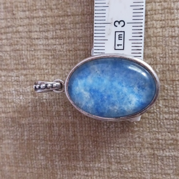 Vintage Barse Lapis Lazuli Oval Sterling Silver Pendant - Picture 4 of 6
